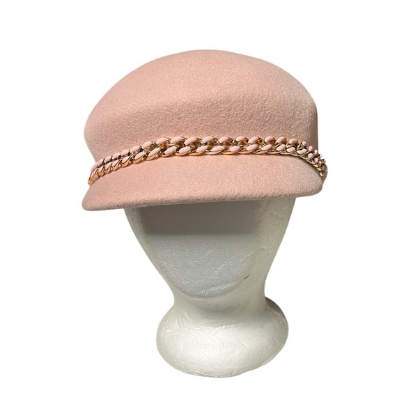 ?NEW w/tag Badgley Mischka Wool Blush Pink Newsboy Cap One Size main image 8